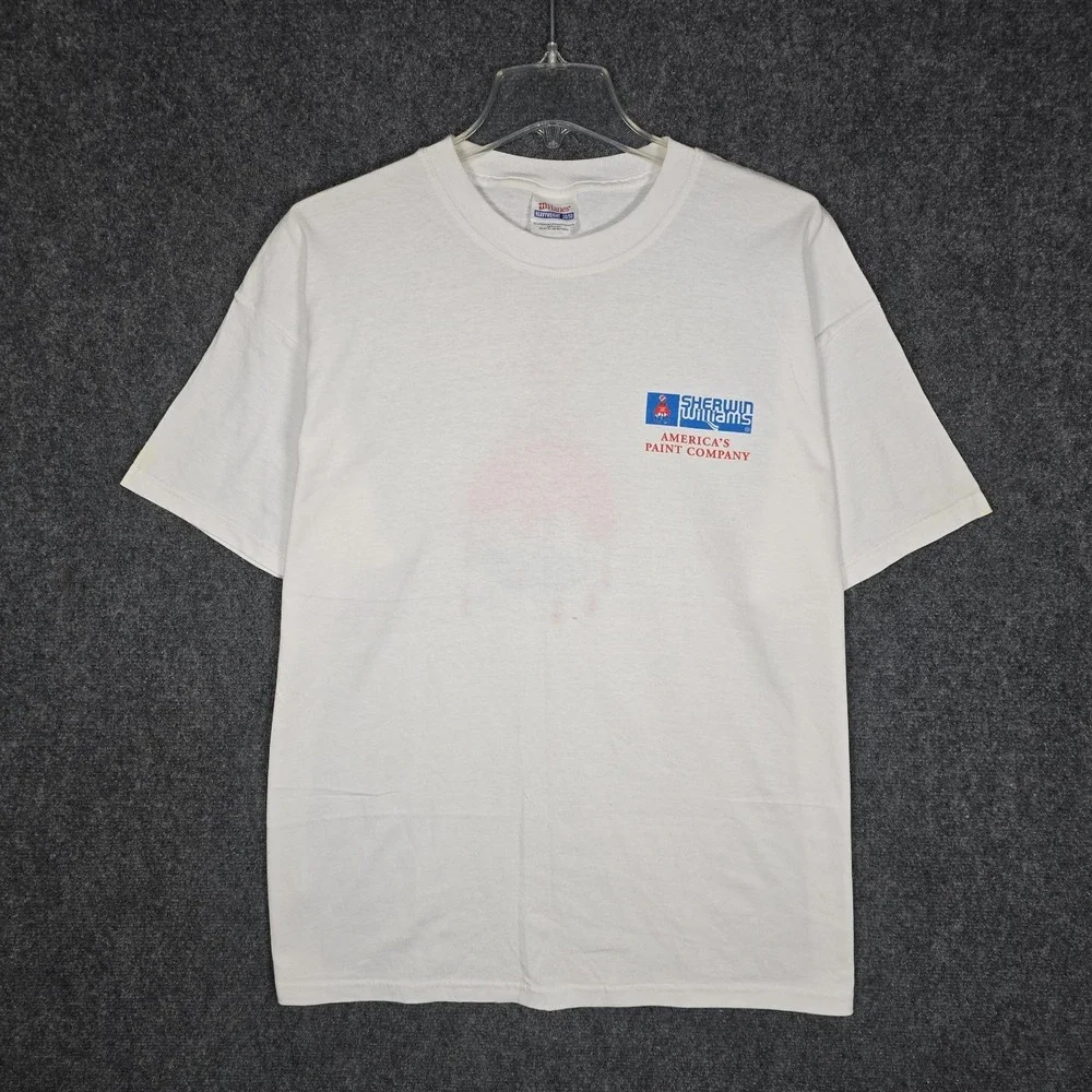 Vintage Sherwin Williams T-Shirt Mens XL Cover The Earth White Painter Graphic